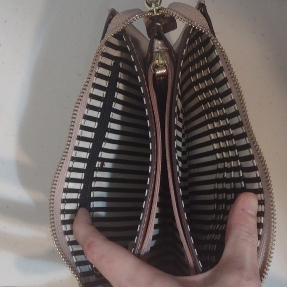 Kate Spade metallic light pink Continental three pocket wallet wristlet clutch - Picture 7 of 16